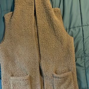 Hooded Khaki Teddy Bear vest size large